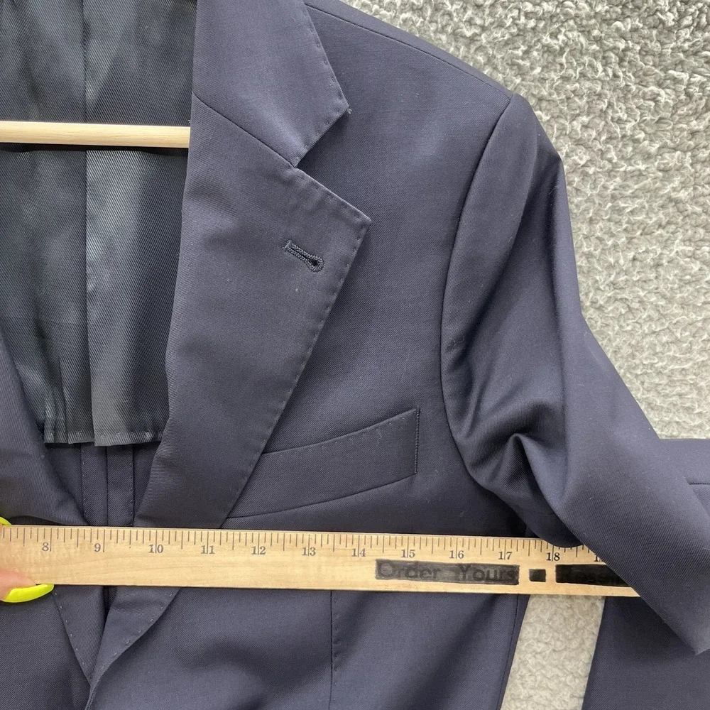 Gutteridge Blazer Mens 36 Navy Blue Wool Superfine 110s Italy Vitale Barberis